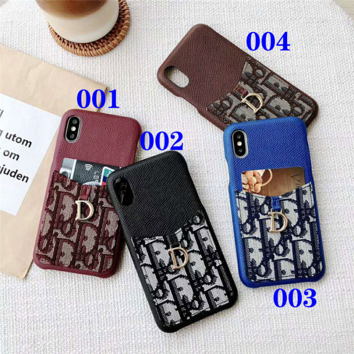ディオール Dior iphone xrケース 人気 ブランド iphone xs maxカバー カード入れ iphone xs/x/8Plusケース 生地 柔らかい 芸能人愛用 激安販売
