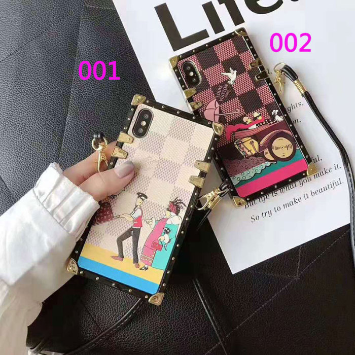 LVルイヴィトン iPhone 11/11 proケース 人気ブランド LViPhone XI/XI MAXケースファション 可愛いフィギュア 肩掛け式 アイフォンXS/XRケース 人気新品