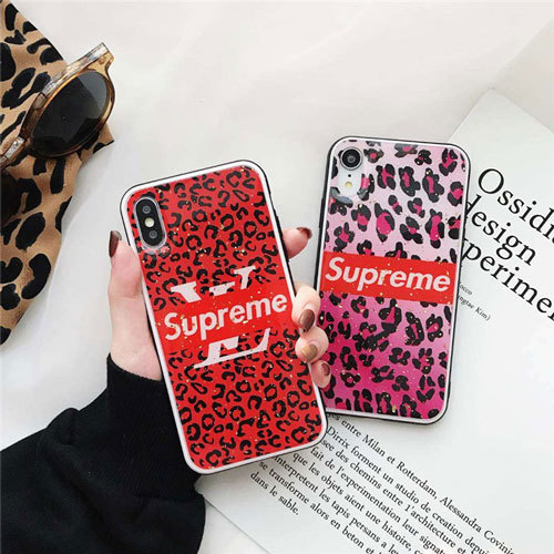 ルイヴィトン iphone xr/xs maxケース 高級コラボ シュプリーム アイフォンxs/xカバー オシャレ supreme iphone 6s/7/8plusケース 豹紋