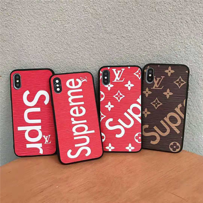 シュプリームルイヴィトンiphone xs/xs マックスケース 高級コラボ supreme iphone xr/10ケース モノグラム iphone 6/8/7 plusケース ストライプ お洒落 男女兼用