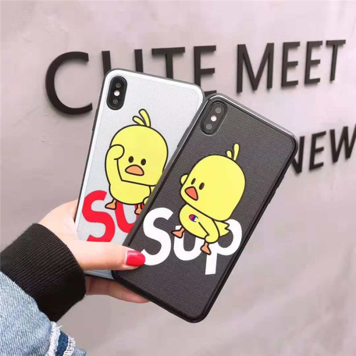 シュプリーム iphone xrケース 可愛い アイフォン xs/xs maxカバー ダック付け iphone 8/7plusケース 個性ジャケット