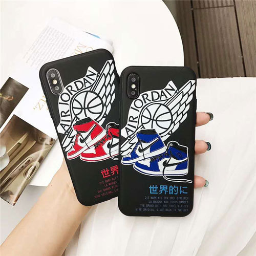 ジョーダン iphone xr/xs maxケース 個性ブランド Jordan iphone xs/xケース スポーツ風 ナイキ アイフォン 8/7 plusケース NBA靴付け 激安新品