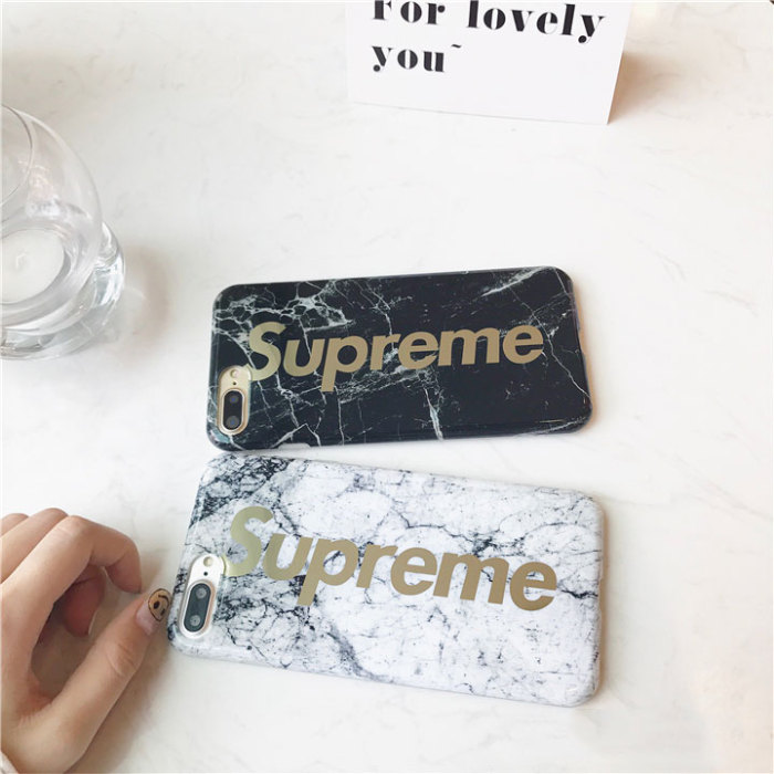 supreme iphone8ケース 大理石柄 iphone7/7plusケース ジャケット TPU材料製 iphone6s/6splusカバー カップル向け クール
