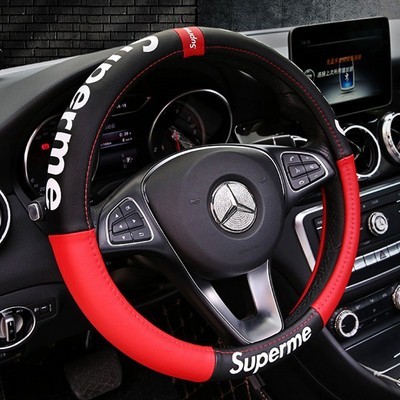 シュプリーム プラッシュマイクロファイバーハンドルカバー レディース メンズ ユニバーサル15インチ クロムハーツ 自動車ハンドル 冬の暖かさとカーアクセサリー