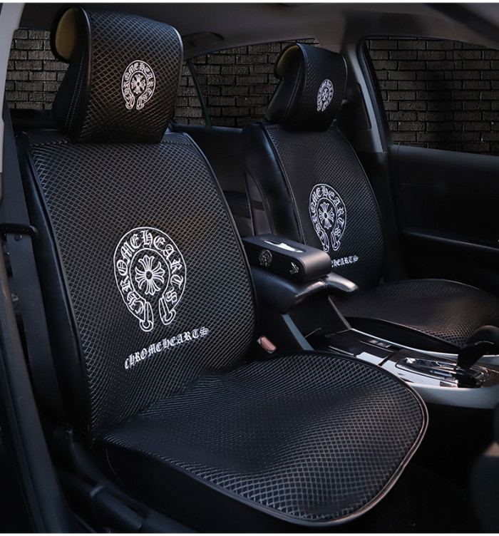 クロムハーツ 車 シートカバー 車用/内装パーツ/カークッション カーシート Ｌ字型クッション 椅子カバーマット 超通気性 快適性 座布団 - 車用 運転 自宅用 オフィス 滑り止め 脱とても簡単