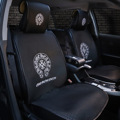 クロムハーツ 車 シートカバー 車用/内装パーツ/カークッション カーシート Ｌ字型クッション 椅子カバーマット 超通気性 快適性 座布団 - 車用 運転 自宅用 オフィス 滑り止め 脱とても簡単