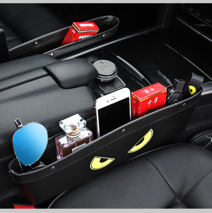 シュプリーム 車用収納ポケット 車用小物入れ 隙間ポケット 車載サイド収納ボックス 運転席・助手席兼用 車 2ピースカーシートギャップ収納ボックス、カーシートサイドオーガナイザーボックス、漏れ防止収納オーガナイザー 車用 収納ボックス カー用品 便利グッズ 収納 ミニバン 軽自動車 カー