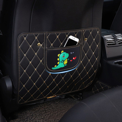フェンディ シートバックポケット キックガード 車用アンチ汚いマット 傷 汚れ 防止 シートバックプロテクター 子供のためのキックマット シートカバー カーグッズ 愛車 保護パッド オートシートバックカバー カー用品 ベージュ