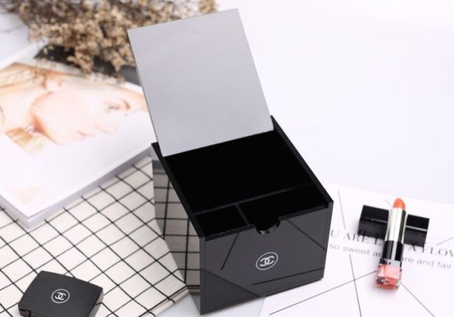 CHANEL　シャネル小物入れ人気　アクリル　綿棒収納ボックス　口紅/コットンパフ/ティッシュ/化粧品