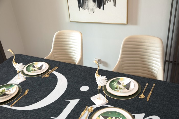 テーブルクロス　ディオール/Dior　テーブルかけ　撥水食卓カバー　防塵汚れ防止　リネン生地厚手　キッチン/レストラン/とだな
