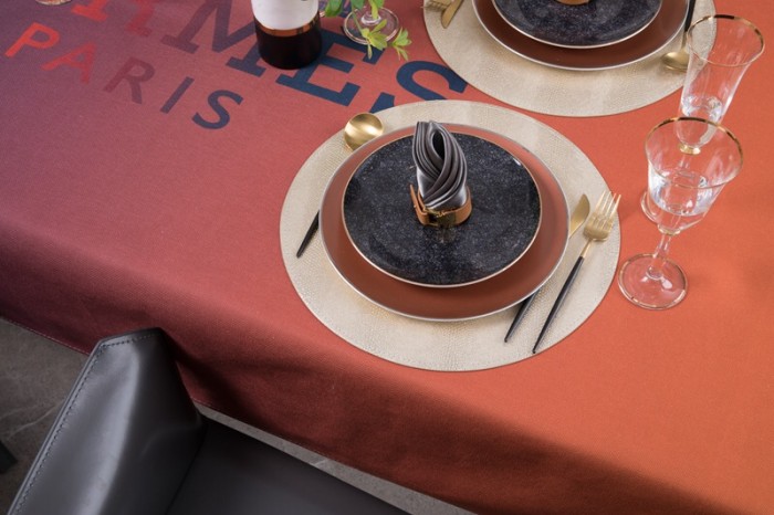 HERMES　テーブルクロス　テーブル掛け　エルメス食卓カバー　リネン生地厚手　撥水防塵汚れ防止　インテリア雑貨机カバー北欧風
