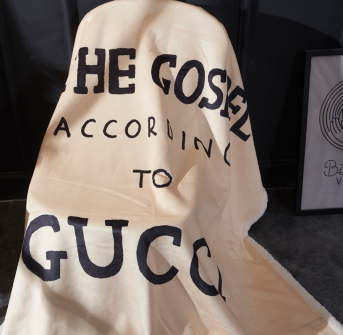 グッチ/Gucci　毛布　人気ブランケット　あったかベッド寝具　掛け布団/ひざ掛け/ソファーカバー　秋冬/冷房対策 おしゃれ　ページュ