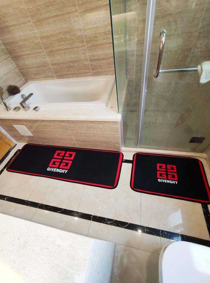 ジバンシィマット人気　長方形カーペット絨毯　キッチンマット/玄関マット/トイレマット/浴室　防音吸水マット　洗えるGIVENCHY