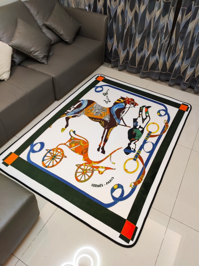 カーペット　エルメス/HERMES　じゅうたん絨毯　ラグマット　子供プレイマット　ウォッシャブル　吸水マット滑り止め付　選べる3種