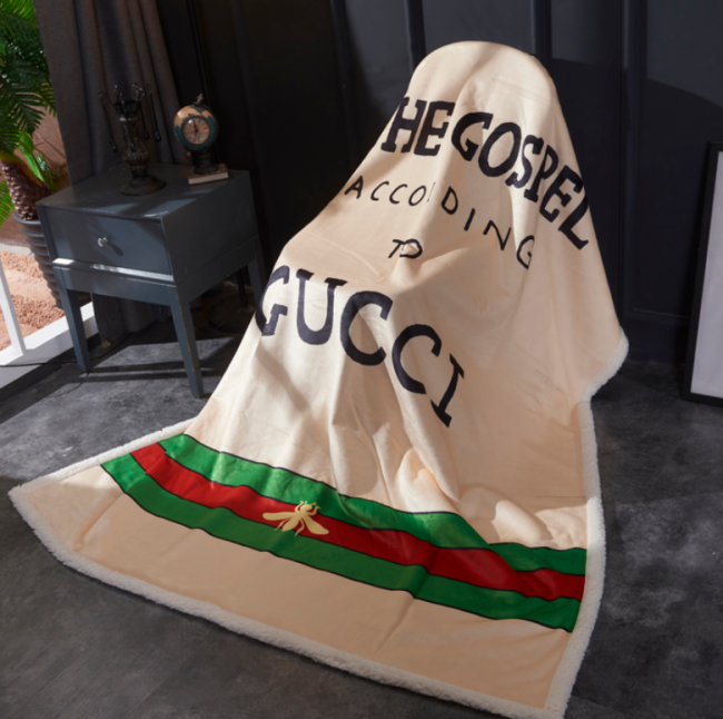 グッチ/Gucci 毛布 人気ブランケット あったかベッド寝具 掛け布団/ひざ掛け/ソファーカバー 秋冬/冷房対策 おしゃれ ページュ