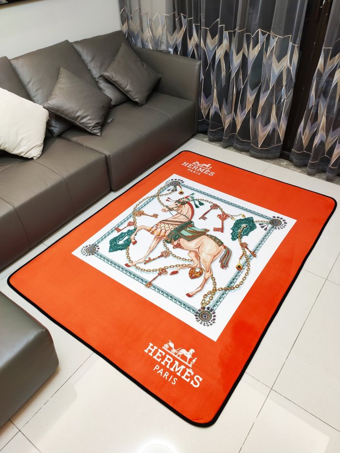 カーペット　エルメス/HERMES　じゅうたん絨毯　ラグマット　子供プレイマット　ウォッシャブル　吸水マット滑り止め付　選べる3種
