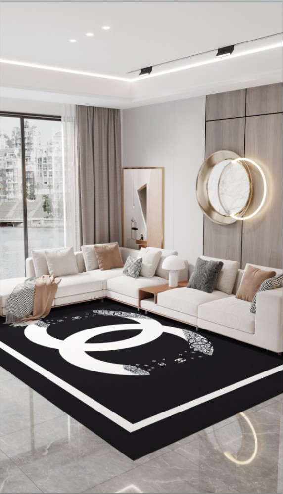 CHANEL シャネル　四角の絨毯　ロゴマーク　カーペット 滑り止め付 ベッドルーム 折り畳み　キッチン　ルームマット　3色