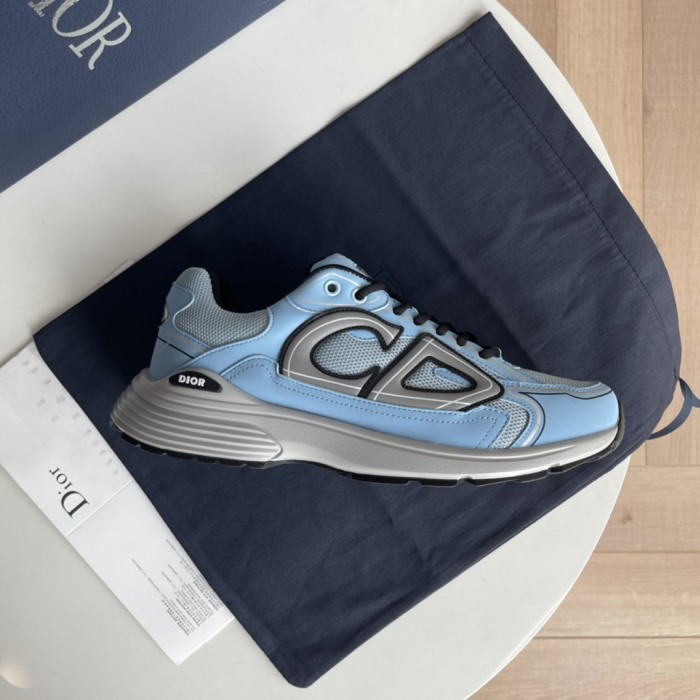高品質DiOR ブルー メッシュ CD30 ロゴ スニーカー