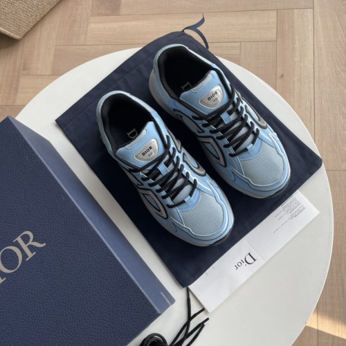 高品質DiOR ブルー メッシュ CD30 ロゴ スニーカー
