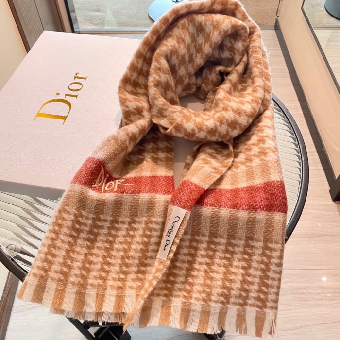 稀少 Dior ディオール 偽物通販 グラデーションカシミヤロングスカーフ
