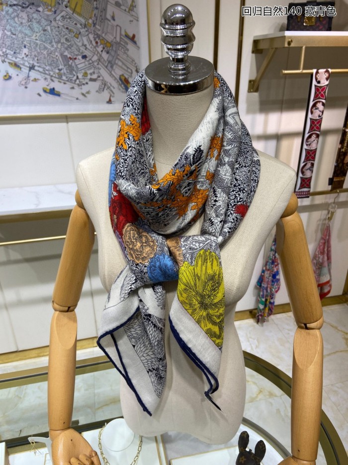 稀少 Hermesエルメス n級品 二重同色カシミヤスカーフ