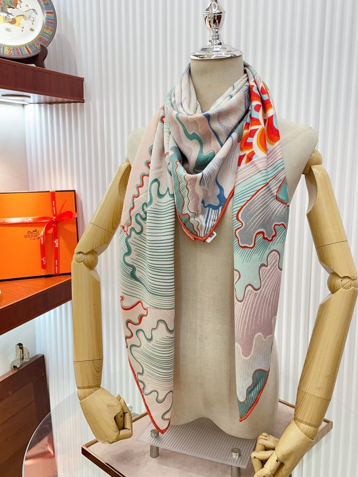 追跡付 Hermesエルメス n級品 両面同色マフラー