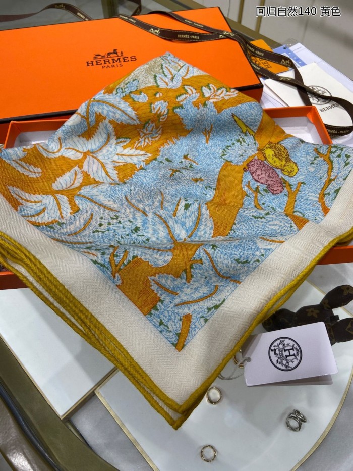【限定】Hermesエルメス 激安偽物 二重同色カシミヤスカーフ
