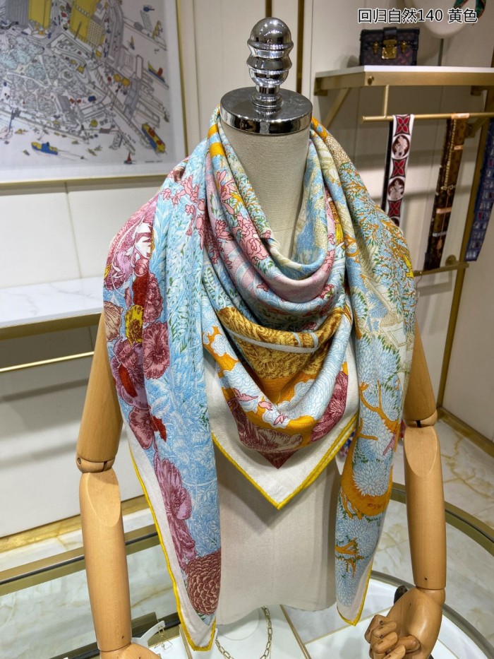 【限定】Hermesエルメス 激安偽物 二重同色カシミヤスカーフ