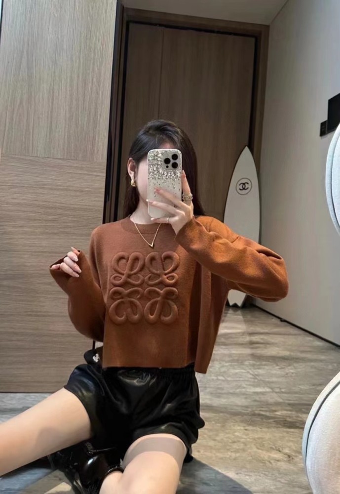 ★超人気 ロエベ スーパーコピー 立体エンボスニットセーター