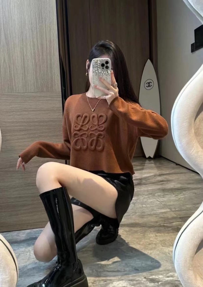 ★超人気 ロエベ スーパーコピー 立体エンボスニットセーター
