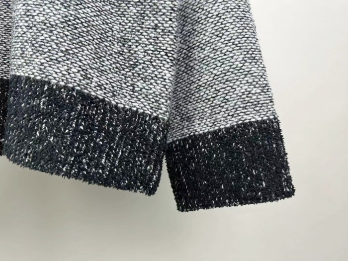 超話題! ロエベ コピー フロントの大きなロゴタオル刺繍ジャカードセーター