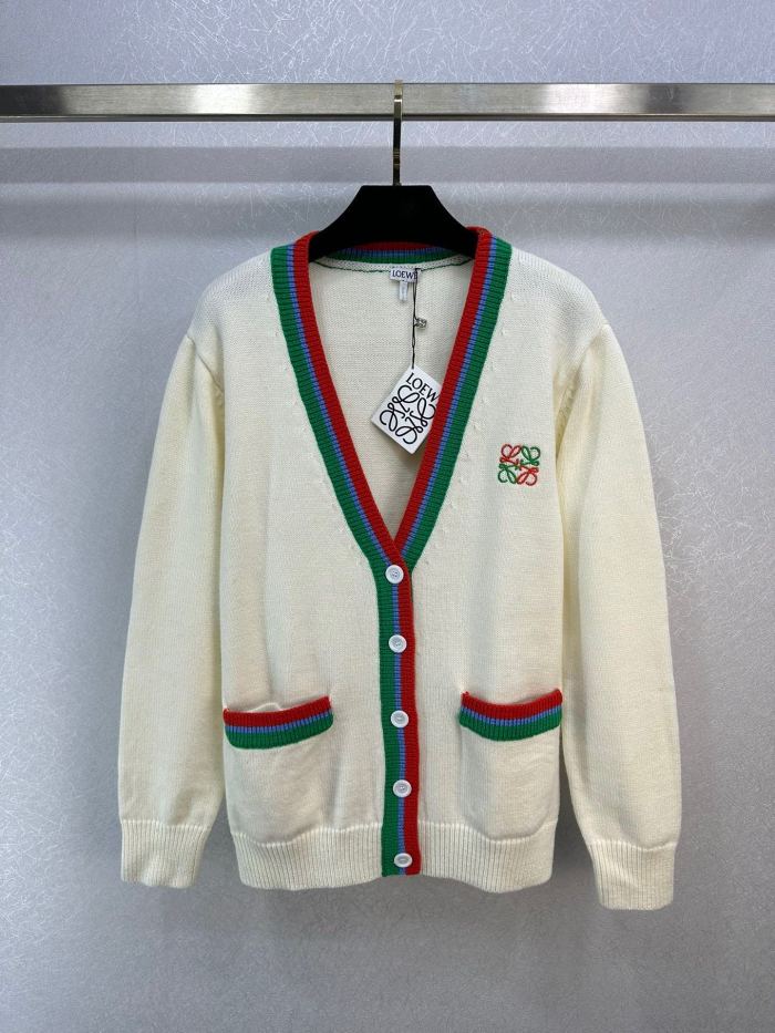 【限定】ロエベ コピーおすすめ早秋の新作ぶつかり色ニットカーディガン