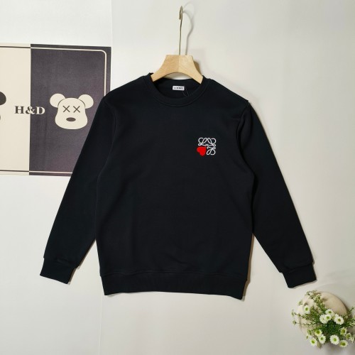 稀少 ロエベ コピーおすすめ ハート刺繍ミニロゴ刺繍ラウンドネックパーカー2色
