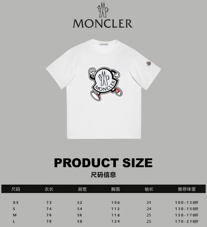 大人気 モンクレール 偽物通販 春夏2024 SSランニングパターンロゴパッチワーク刺繍ロゴ半袖Tシャツ