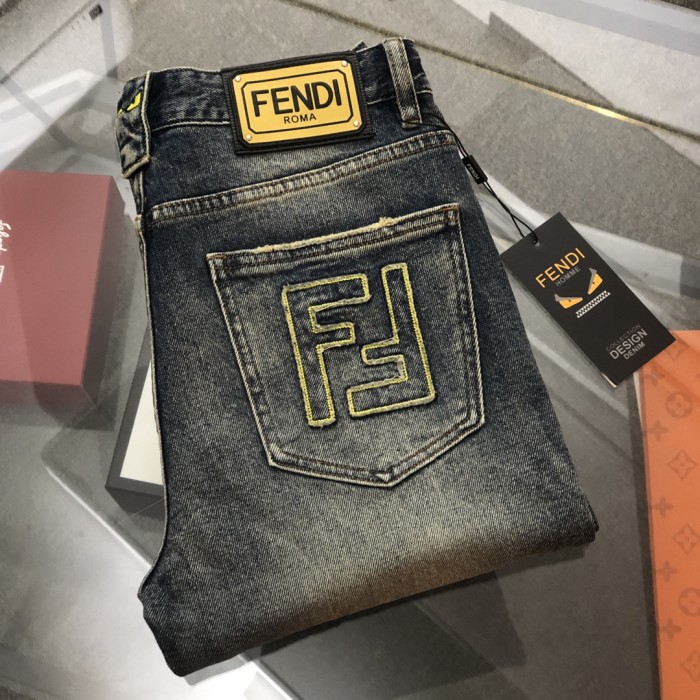 使い勝手良し フェンディ 激安通販 2024 ss春夏新作アルファベットテープ刺繍定番ミニストレートジーンズ