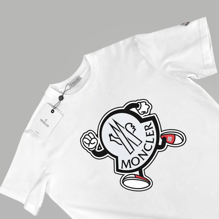 大人気 モンクレール 偽物通販 春夏2024 SSランニングパターンロゴパッチワーク刺繍ロゴ半袖Tシャツ