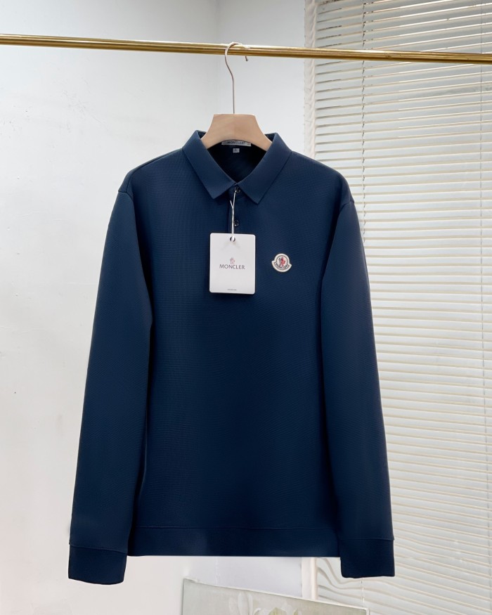 高品質 モンクレール n級品 メンズシルクワッフルポロシャツ4色