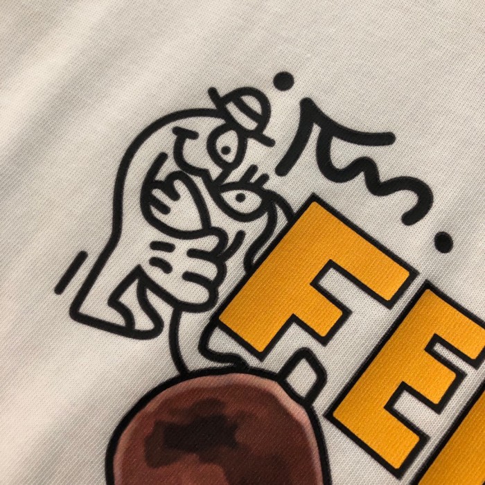 【限定】フェンディスーパーコピー 2024春夏サングラスベアーアルファベットプリント半袖Tシャツ