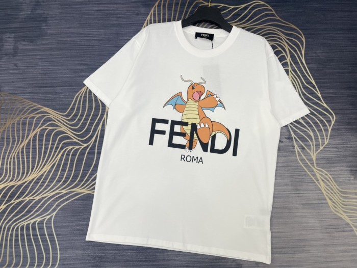 高品質 フェンディ コピーおすすめ 2024春夏新作連名藤原浩クルーネック半袖Tシャツ2色