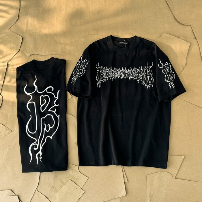 追跡付 バレンシアガ スーパーコピー 2024春新作DARKWAVEアルファベットプリント半袖Tシャツ