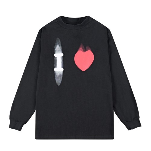 追跡付 バレンシアガ 激安通販 520ハート限定バックネッククラシック刺繍LOGO衛衣長袖Tシャツ