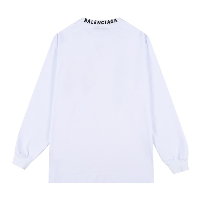 【話題商品！】バレンシアガ 偽物通販 520ハート限定バックネッククラシック刺繍LOGO衛衣長袖Tシャツ