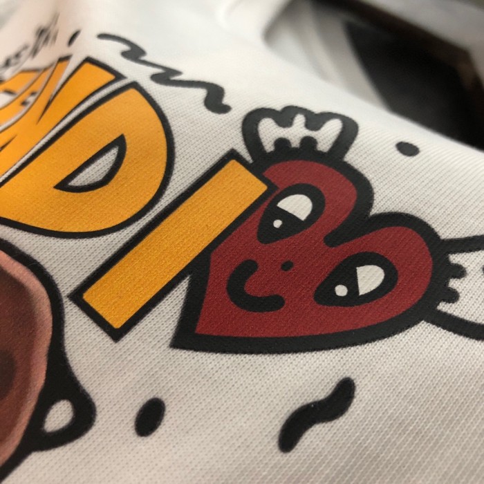 【限定】フェンディスーパーコピー 2024春夏サングラスベアーアルファベットプリント半袖Tシャツ