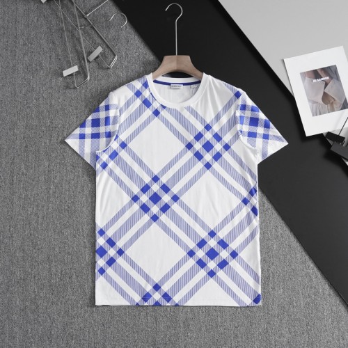 【話題商品！】バーバリー 激安通販 2024新作チェックプリントラウンドネック半袖Tシャツ