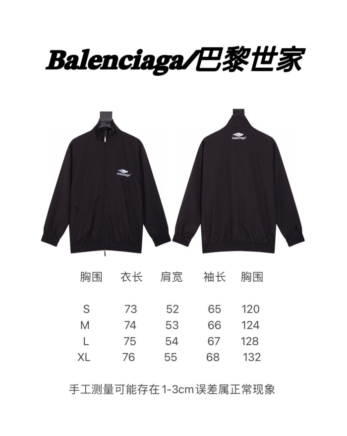 累積売上総額第１位！バレンシアガ n級品 胸元に刺繍のスタンドカラーのスポーツジャケットの制服コート-