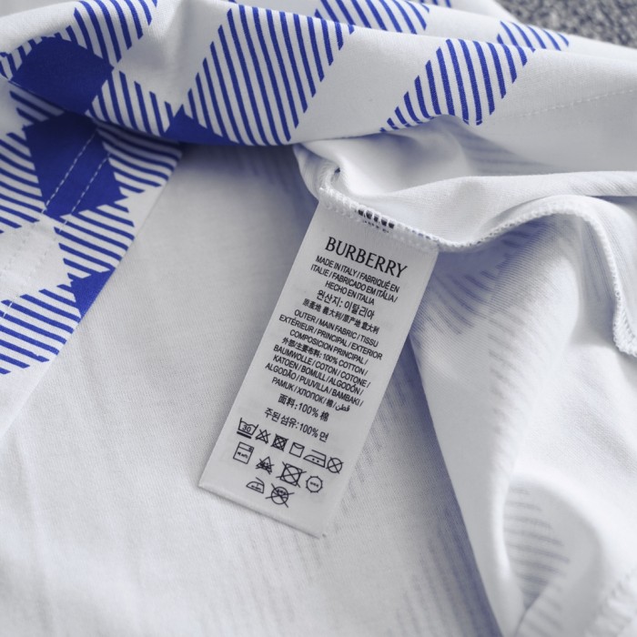 【話題商品！】バーバリー 激安通販 2024新作チェックプリントラウンドネック半袖Tシャツ