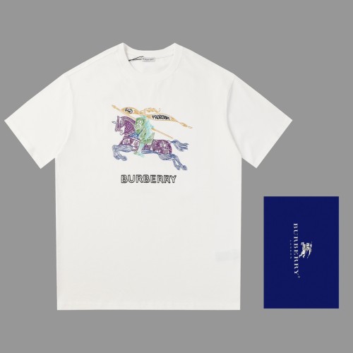 超奇跡の入荷☆ バーバリー 偽物通販 戦馬鎖立体万針刺繍工芸半袖Tシャツ