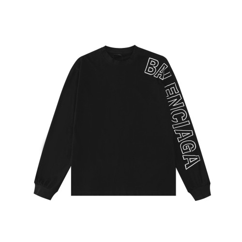 一目惚れ♪ バレンシアガ コピー 24 FW袖肩刺繍アルファベットロゴ長袖Tシャツ