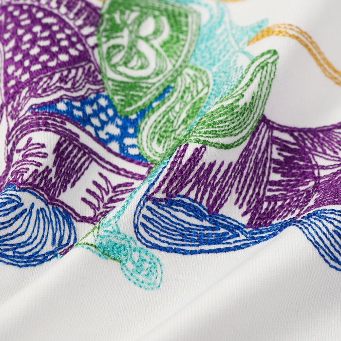 超奇跡の入荷☆ バーバリー 偽物通販 戦馬鎖立体万針刺繍工芸半袖Tシャツ