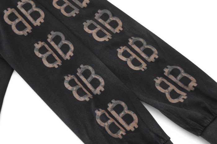累積売上総額第１位！バレンシアガ 激安通販 ダブルB長袖Tシャツビットコイン長袖を作った